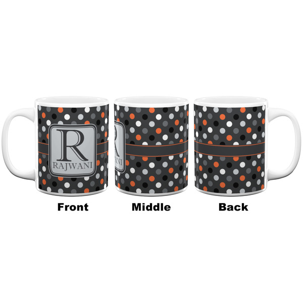 Gray Dots Coffee Mug - 11 oz - White APPROVAL