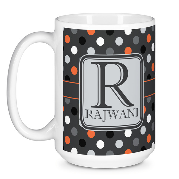 Gray Dots Coffee Mug - 15 oz - White