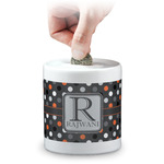 Gray Dots Coin Bank (Personalized)