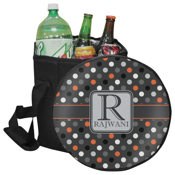 Custom Gray Dots Collapsible Cooler & Seat (Personalized)