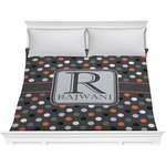 Gray Dots Comforter - King (Personalized)