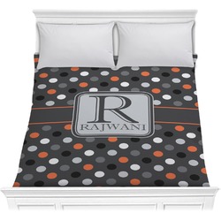 Gray Dots Comforter - Full / Queen (Personalized)