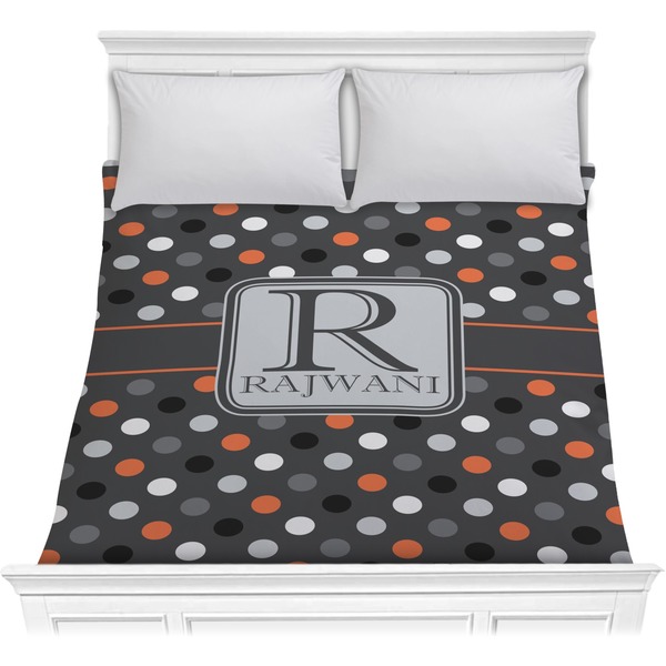 Custom Gray Dots Comforter - Full / Queen (Personalized)