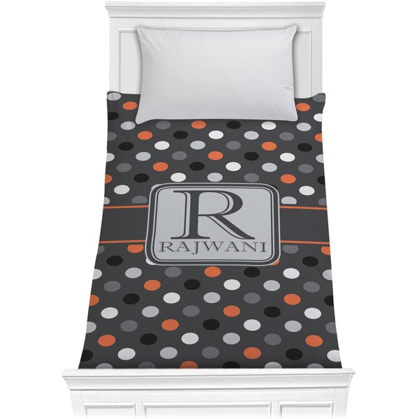 Custom Gray Dots Comforter - Twin XL (Personalized)