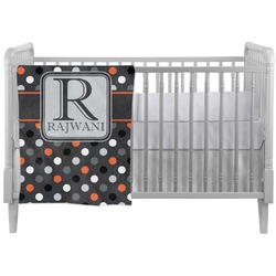 Gray Dots Crib Comforter / Quilt (Personalized)