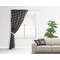 Gray Dots Curtain With Window and Rod - in Room Matching Pillow