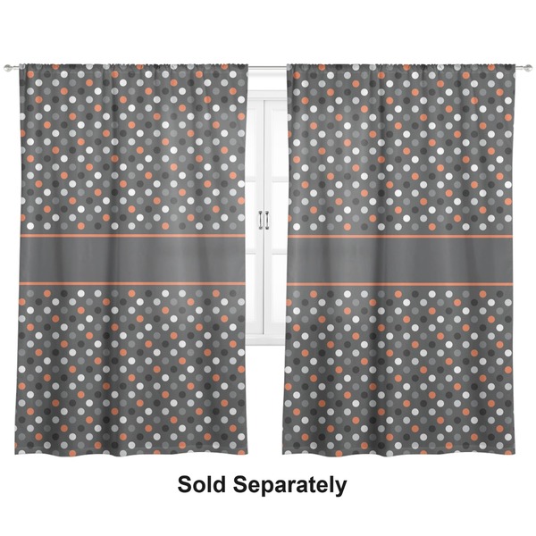 Custom Gray Dots Curtain Panel - Custom Size