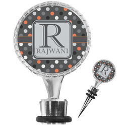 Gray Dots Wine Bottle Stopper (Personalized)