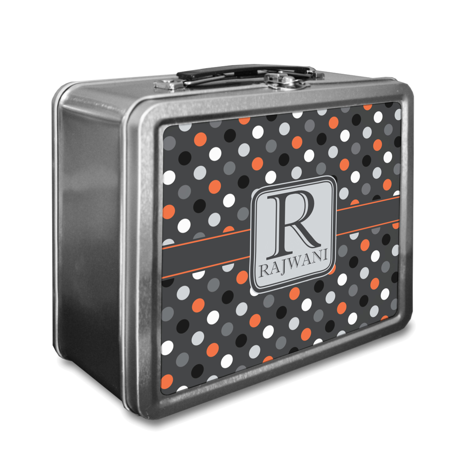 Gray Dots Lunch Box (Personalized) YouCustomizeIt