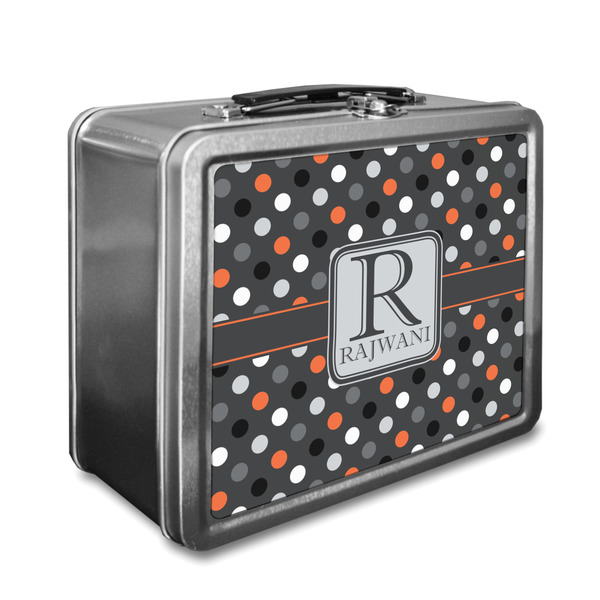 Custom Gray Dots Lunch Box (Personalized)