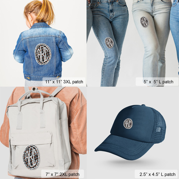 Gray Dots Custom Shape Iron On Patches - LIFESTYLE