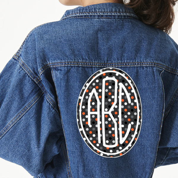 Custom Gray Dots Twill Iron On Patch - Custom Shape - 3XL (Personalized)