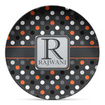 Gray Dots Microwave Safe Plastic Plate - Composite Polymer (Personalized)