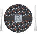 Gray Dots Glass Lunch / Dinner Plate 10" (Personalized)
