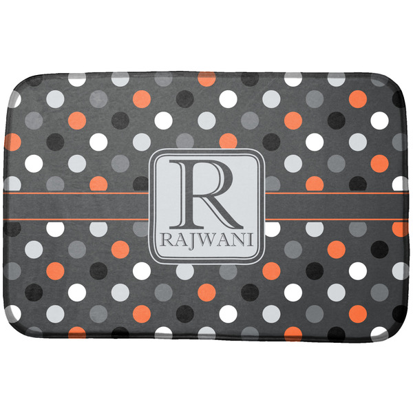 Custom Gray Dots Dish Drying Mat (Personalized)