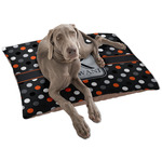 Gray Dots Dog Bed - Large w/ Name and Initial