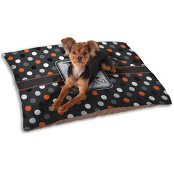 Gray Dots Dog Bed - Small w/ Name and Initial