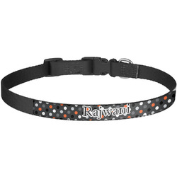 Gray Dots Dog Collar - Large (Personalized)
