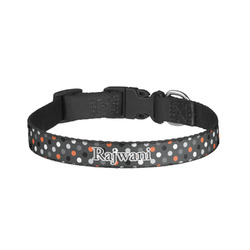 Gray Dots Dog Collar - Large (Personalized)