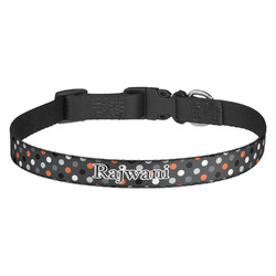 Gray Dots Dog Collar - Medium (Personalized)