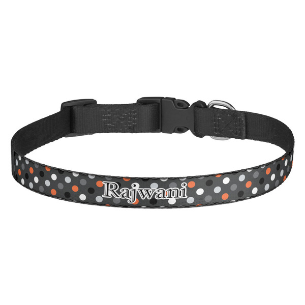 Custom Gray Dots Dog Collar (Personalized)