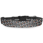 Gray Dots Deluxe Dog Collar - Double Extra Large (20.5" to 35") (Personalized)