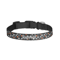 Gray Dots Dog Collar - Small (Personalized)