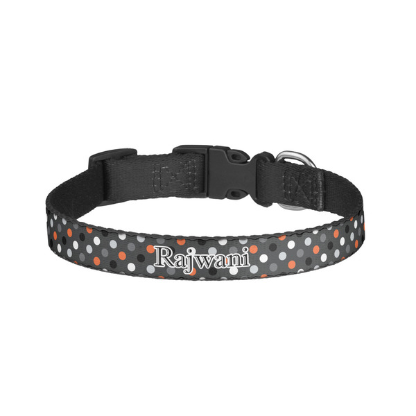 Custom Gray Dots Dog Collar - Small (Personalized)