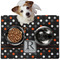 Gray Dots Dog Food Mat - Medium LIFESTYLE
