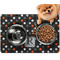 Gray Dots Dog Food Mat - Small w/ Name and Initial