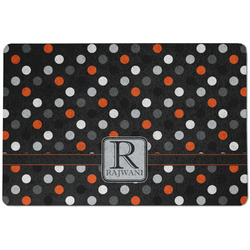 Gray Dots Dog Food Mat w/ Name and Initial