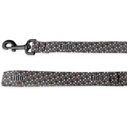 Gray Dots Deluxe Dog Leash - 4 ft (Personalized)