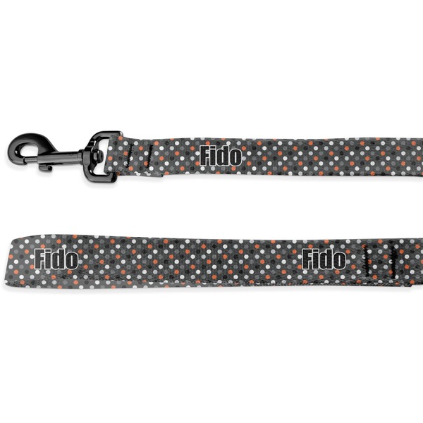 Custom Gray Dots Deluxe Dog Leash - 4 ft (Personalized)
