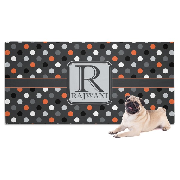 Custom Gray Dots Dog Towel (Personalized)
