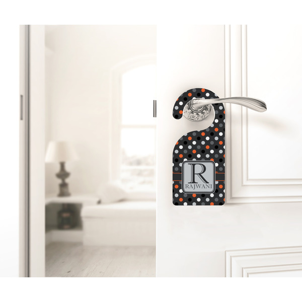 Gray Dots Door Hanger - LIFESTYLE