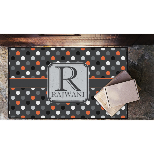 Gray Dots Door Mat - LIFESTYLE (Lrg)