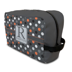 Gray Dots Toiletry Bag / Dopp Kit (Personalized)