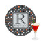 Gray Dots Printed Drink Topper -  2.5" (Personalized)