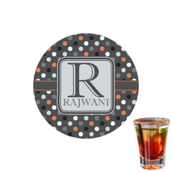 Gray Dots Printed Drink Topper - 1.5" (Personalized)