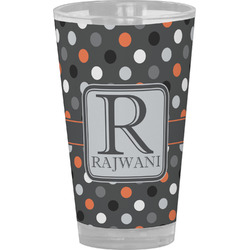 Gray Dots Pint Glass - Full Color (Personalized)