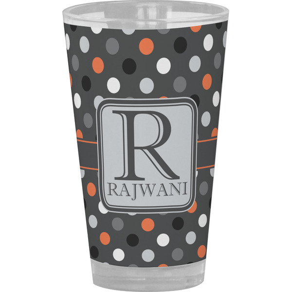 Custom Gray Dots Pint Glass - Full Color (Personalized)