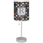 Gray Dots Lamp with Drum Shade (Personalized)