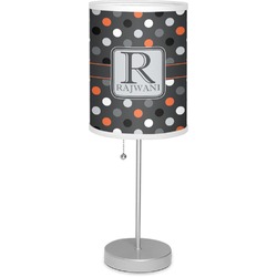 Gray Dots Lamp with Drum Shade (Personalized)