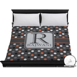 Gray Dots Duvet Cover - King (Personalized)