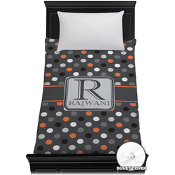 Gray Dots Duvet Cover - Twin XL (Personalized)