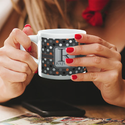 Gray Dots Double Shot Espresso Cup - Single (Personalized)