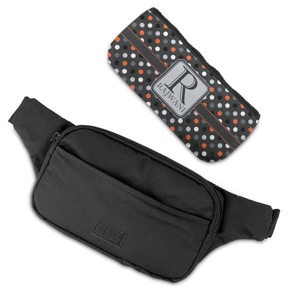 Gray Dots Fanny Packs - FLAT (flap off)