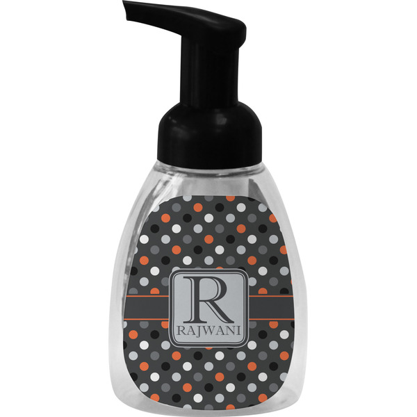 Custom Gray Dots Foam Soap Bottle - Black (Personalized)