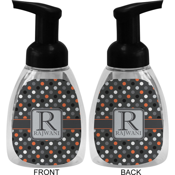 Gray Dots Foam Soap Bottle (Front & Back)