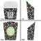 Gray Dots French Fry Favor Box - Front & Back View